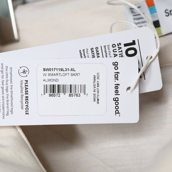 Smartwool Smartloft Skirt Quilted Wool Blend Beige Pockets Comfort Warm Outdoors - Picture 6 of 11